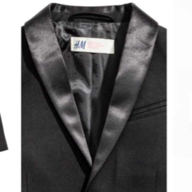 H&M(エイチアンドエム)の卒園式 入学式  ジャケット スーツ 新品 サテン 100 H&M フォーマル キッズ/ベビー/マタニティのキッズ服男の子用(90cm~)(ドレス/フォーマル)の商品写真