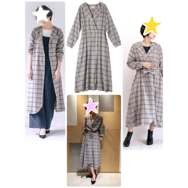 Balcony and Bed(バルコニーアンドベット)の【美品♡】バルコニーアンドベット チェック ガウンワンピース♪定価22,000円 レディースのワンピース(ロングワンピース/マキシワンピース)の商品写真