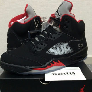 シュプリーム(Supreme)のレアSupreme Nike air jordan 5 retro 27.5 黒(スニーカー)