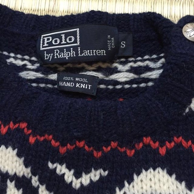 POLO RALPH LAUREN(ポロラルフローレン)のラルフローレン フェアアイル柄ニット ネイビー コンチョボタン付 メンズのトップス(ニット/セーター)の商品写真