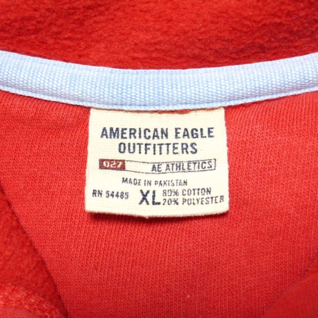 American Eagle(アメリカンイーグル)の女XL AEO アメリカンイーグル 裏起毛ワッペンダブルジップパーカー レディースのトップス(パーカー)の商品写真