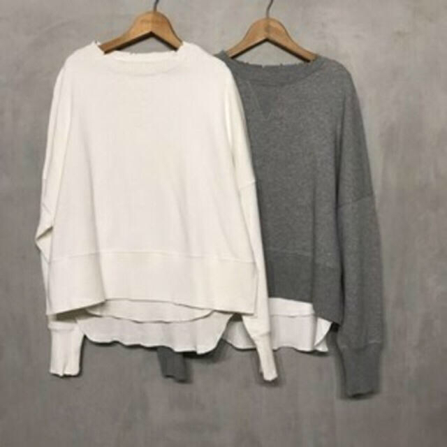 Layered Wide Sweat TODAYFUL タグ付き ホワイト