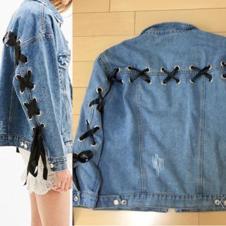 新品SサイズレースアップGジャンスピンドルベルシュカZARA(Gジャン/デニムジャケット)