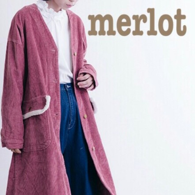 merlot(メルロー)のコーデュロイロングコート レディースのジャケット/アウター(ロングコート)の商品写真