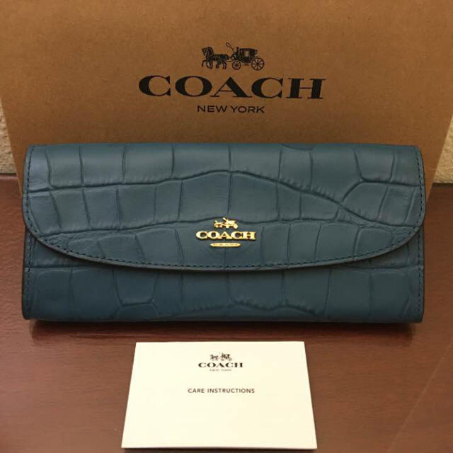COACH(コーチ)のCOACH コーチ クロコダイル 長財布 ターコイズ レディースのファッション小物(財布)の商品写真