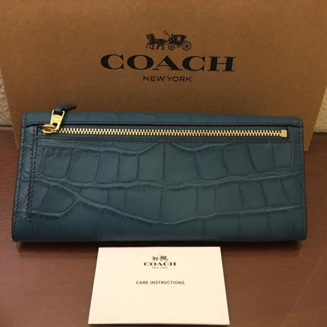 COACH(コーチ)のCOACH コーチ クロコダイル 長財布 ターコイズ レディースのファッション小物(財布)の商品写真