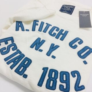 アバクロンビーアンドフィッチ(Abercrombie&Fitch)の★Abercrombie【L】メンズクラシックロゴアプリケ刺繍長袖Tシャツ(Tシャツ/カットソー(七分/長袖))