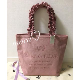 メゾンドフルール(Maison de FLEUR)のPOP UPショップ限定❤️コーデュロイトートバッグM ローズ❤️新品未使用(トートバッグ)