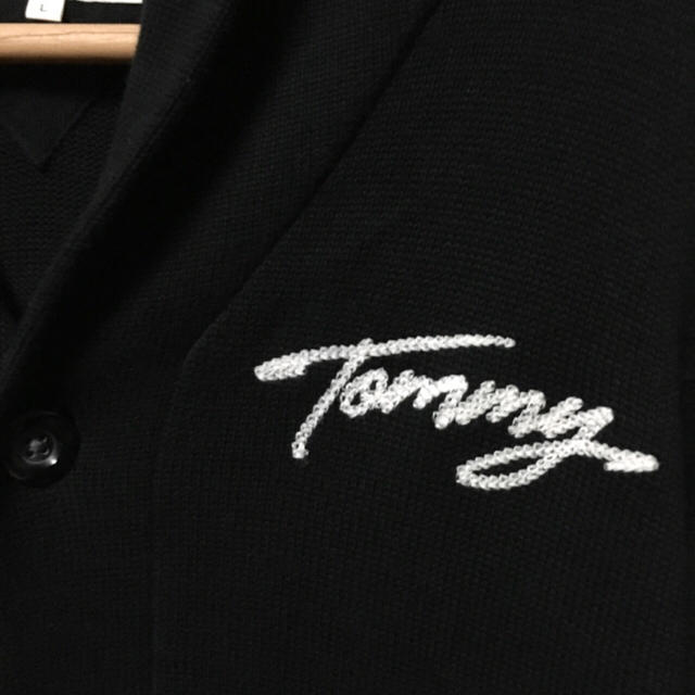 TOMMY HILFIGER(トミーヒルフィガー)のトミー TOMMYワッペン&刺繍デザイン ショールカラー カーディガン L メンズのトップス(カーディガン)の商品写真