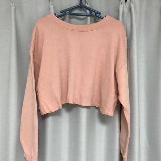 ザラ(ZARA)のZara ピンクショート丈スウェット(トレーナー/スウェット)