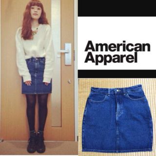 アメリカンアパレル(American Apparel)の[美品/着画あり]アメアパ デニム スカート(ひざ丈スカート)