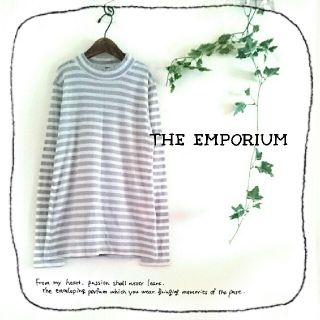 ジエンポリアム(THE EMPORIUM)のリブデザイン♪プチハイネックボーダーカットソー(カットソー(長袖/七分))