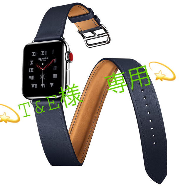 Hermes(エルメス)の【T&E様専用】Apple Watch エルメス ドゥブルトゥール ネイビー スマホ/家電/カメラのスマホアクセサリー(その他)の商品写真