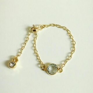 ろろ様　14kgf vintage swarovski　一粒チェーンリング(リング(指輪))