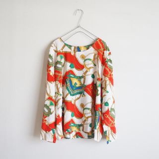 vintage scarf pattern blouse(シャツ/ブラウス(長袖/七分))