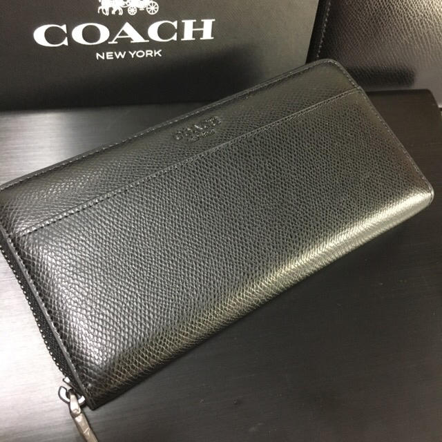 COACH(コーチ)のセール❣️メンズ新品コーチ 長財布F74977 グレインレザーラウンドファスナー メンズのファッション小物(長財布)の商品写真