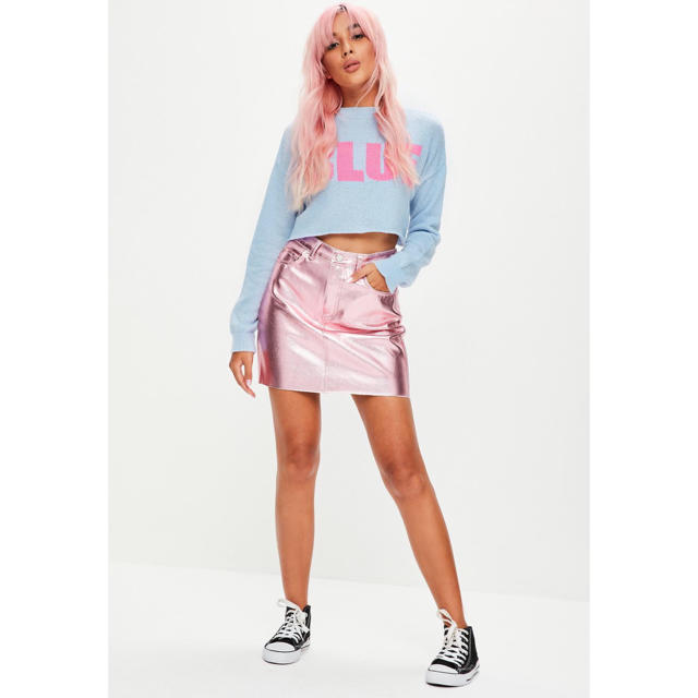 MISSGUIDED(ミスガイデッド)の♡ミスガイデッド♡ニット 青 ニット ショート丈 レディースのトップス(ニット/セーター)の商品写真