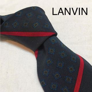 ランバン(LANVIN)のLANVIN ネクタイ 細身 ネイビー レッド(ネクタイ)