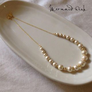 ブルージュ コットンパール ネックレス ハンドメイド アクセサリー 結婚式(ネックレス)