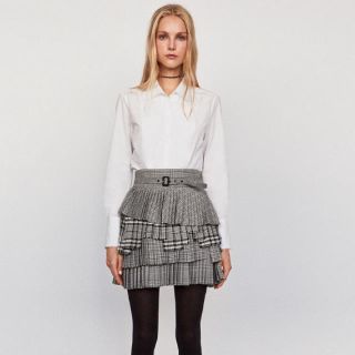 ザラ(ZARA)の新品 ♡ ZARA グレンチェックプリーツスカート ミニスカート(ミニスカート)