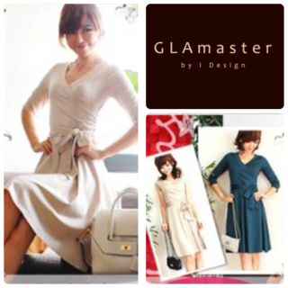 アーモワールカプリス(armoire caprice)のGLAmaster ジャージーワンピース ネイビー×ホワイト×オレンジ 0(ひざ丈ワンピース)