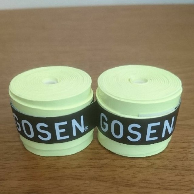 GOSEN(ゴーセン)のゴーセングリップ２個フラッシュイエロー スポーツ/アウトドアのスポーツ/アウトドア その他(バドミントン)の商品写真