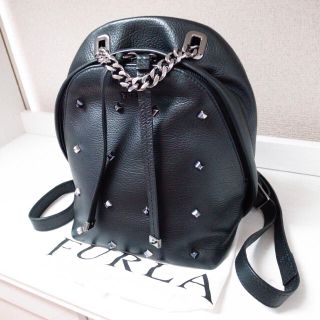 フルラ(Furla)のみしぇ様専用♡フルラ リュックサック バッグ スタッズ 黒 チェーン 財布(リュック/バックパック)