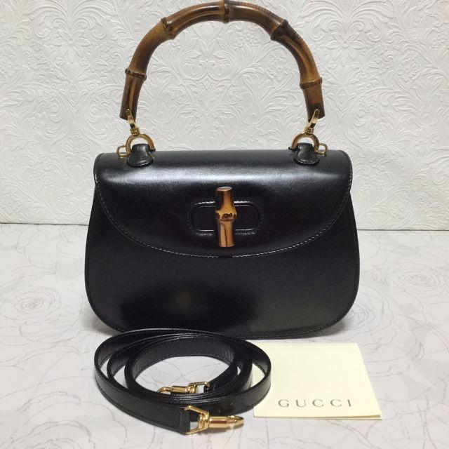 Gucci - 【GUCCI】グッチ バンブー ハンドバッグ 2WAY 黒 ストラップ ミラー付の通販 by ミルエル's shop｜グッチならラクマ