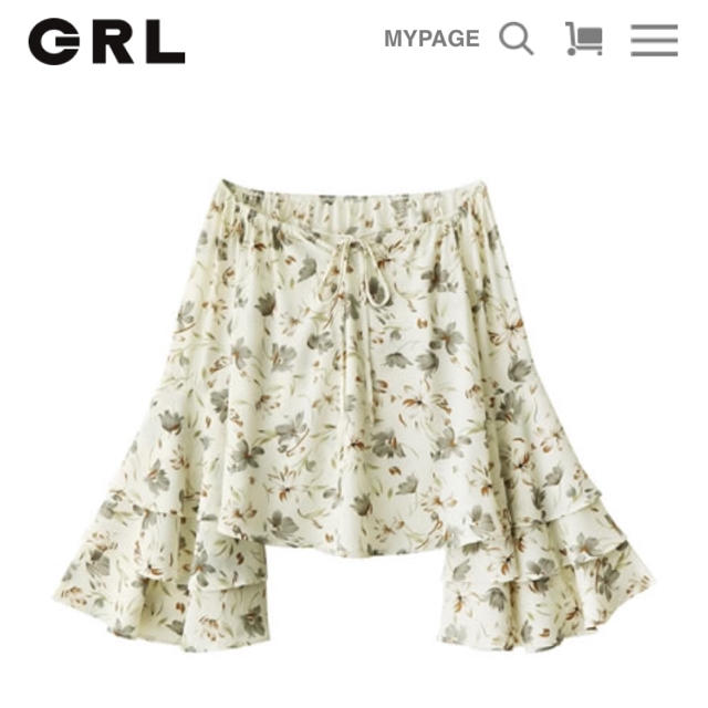 GRL(グレイル)の送料込 GRL ※2way ティアードスレーブ花柄トップス※  レディースのトップス(シャツ/ブラウス(長袖/七分))の商品写真