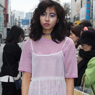 セブンパーセントモアピンク(7% more PINK)の7%morepink グリッターラメトップス(Tシャツ(半袖/袖なし))