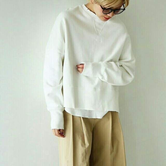 Layered Wide Sweat TODAYFUL タグ付き ホワイト