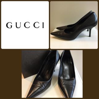 グッチ(Gucci)のグッチ♡ブラックレザー パンプス♡(ハイヒール/パンプス)