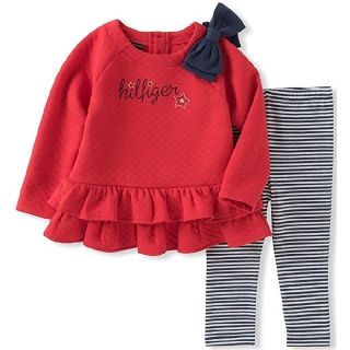 トミーヒルフィガー(TOMMY HILFIGER)のトミーヒルフィガー 新品 フリル チュニック ワンピース レギンス セット 80(ワンピース)