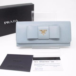 プラダ(PRADA)の【正規品・鑑定済】新品　プラダ PRADA 財布 リボン 長財布　サフィアーノ　(財布)