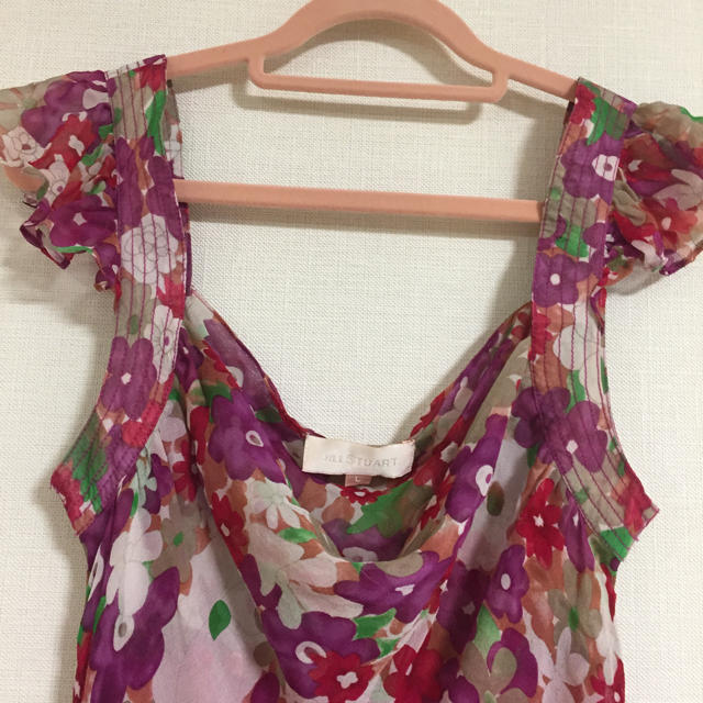 シルク 花柄 パーティードレス M-L レディースのフォーマル/ドレス(ミディアムドレス)の商品写真