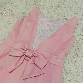 アプワイザーリッシェ(Apuweiser-riche)のアプワイザーリュクス♡バックリボンワンピース☆結婚式ドレス(ひざ丈ワンピース)