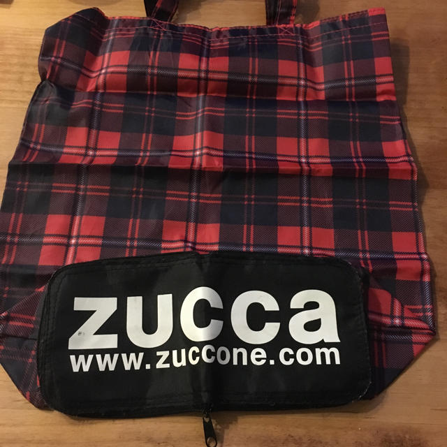 CABANE de ZUCCa(カバンドズッカ)のzucca エコバッグ 赤 チェック レディースのバッグ(エコバッグ)の商品写真