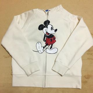 ディズニー(Disney)の【あやたか様専用】ミッキー 耳付きフードパーカー 白 Mサイズ(パーカー)