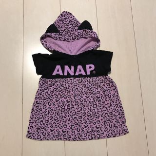 アナップキッズ(ANAP Kids)のアナップ☆耳付きフードチュニック☆レギンスセット！(Ｔシャツ)