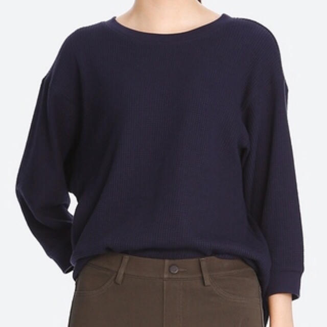 UNIQLO(ユニクロ)の◎UNIQLO◎ワッフルクルーネックティー レディースのトップス(Tシャツ(長袖/七分))の商品写真