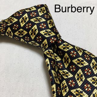 バーバリー(BURBERRY)のバーバリー ネクタイ ネイビー クリーム 美品(ネクタイ)