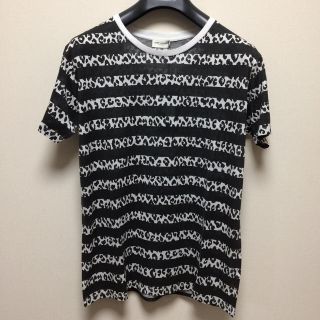 サンローラン(Saint Laurent)の新品正規品 エディ期 Mサイズ サンローランパリ レオパードボーダー Tシャツ(Tシャツ/カットソー(半袖/袖なし))