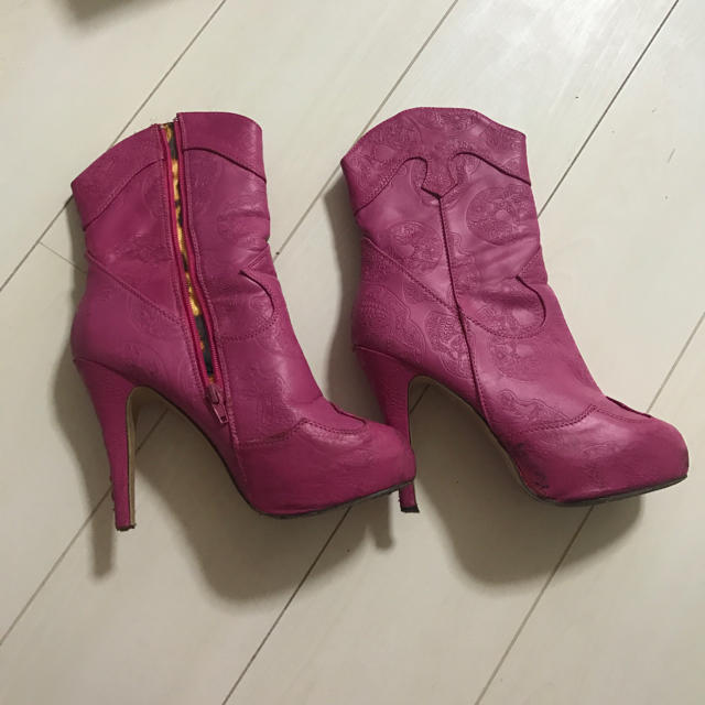 25cm〜25.5cm☆インポート☆ピンク☆ショートブーツ レディースの靴/シューズ(ブーツ)の商品写真