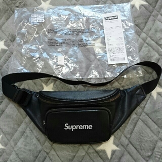 シュプリーム(Supreme)の17SS 国内正規 Supreme Leather Waist Bag 黒 (ウエストポーチ)