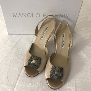 マノロブラニク(MANOLO BLAHNIK)の大幅お値下げ！【新品未使用】マノロブラニク オープントゥ(ハイヒール/パンプス)