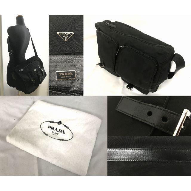 PRADA(プラダ)のヒロ様専用プラダ ショルダー ナイロン×レザー ベルトデザイン 袋付(SC038 レディースのバッグ(ショルダーバッグ)の商品写真