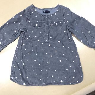 ベビーギャップ(babyGAP)のbabygap 80 グレーコーデュロイ チュニック ワンピ値下げ(ワンピース)