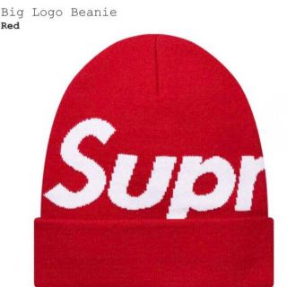 シュプリーム(Supreme)のシュプリーム supreme ビッグ ロゴ ニット帽 ビーニー 赤 レッド(ニット帽/ビーニー)