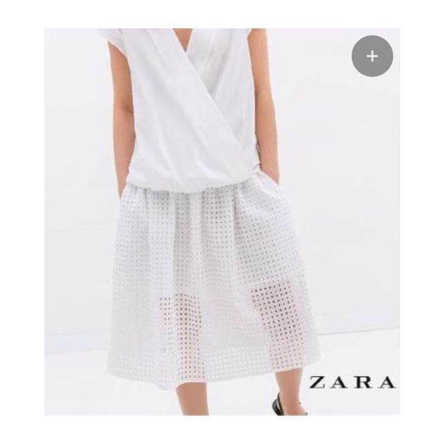 ZARA(ザラ)のZARA 今季 パンチング スカート レディースのスカート(ひざ丈スカート)の商品写真