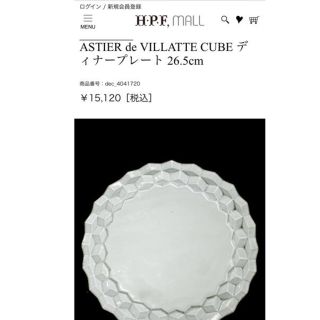 アッシュペーフランス(H.P.FRANCE)の(pukku様専用) Astier de villatteの大判プレート(食器)